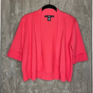 89th & Madison | Coral Cropped Open Cardigan